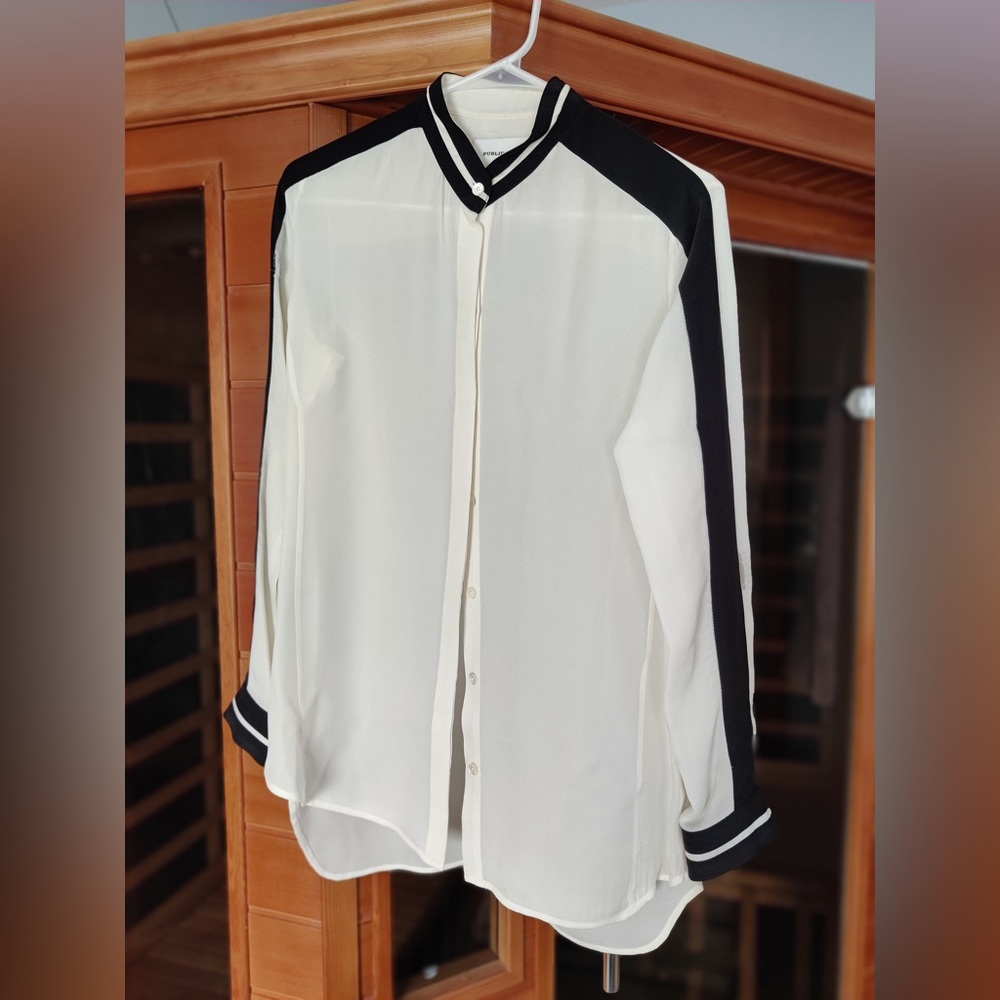 Public School New York Silk Blouse in Off White